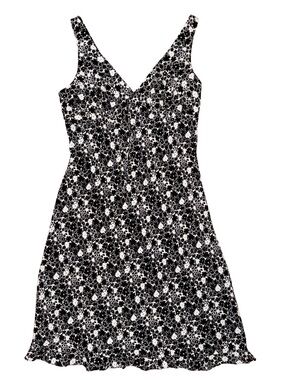 💙💖Vintage Y2K Express Black & White Floral Babydoll V Neck Sundress